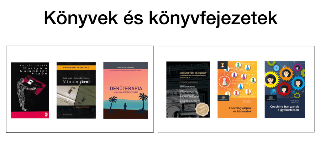 Könyvek: Hattyú a komputer vizén, Vízen járni, Derűterápia, Módszertani kézikönyv coachoknak és coachingszemléletű vezetőknek II, Coaching alapok és irányzatok, Coaching irányzatok a gyakorlatban 
